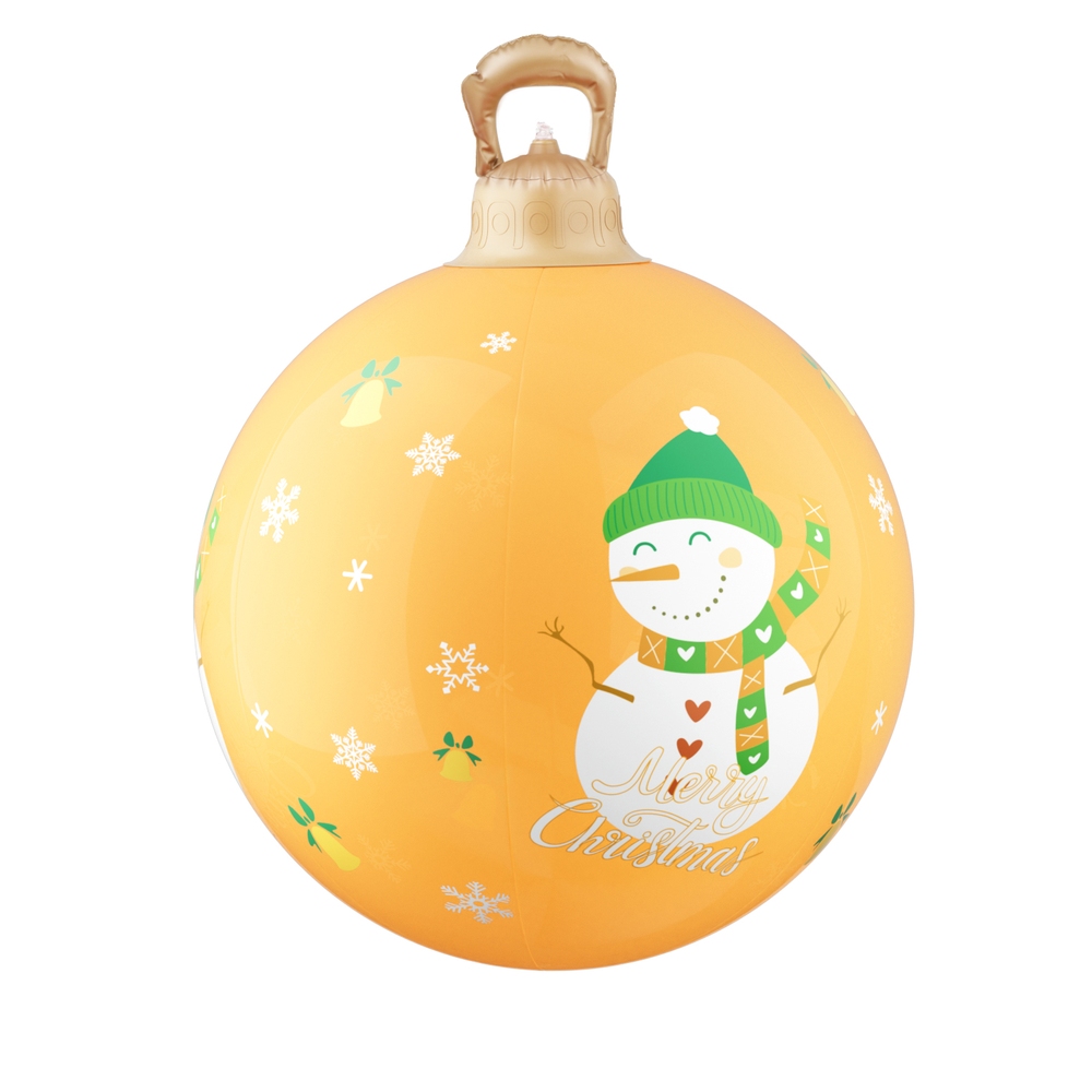 XMAS-INF-BAUBLE-SNOWMAN-GOLD-190820-02 Jingle Jollys Christmas Inflatable Ball 60cm Led Illuminated Snowman Xmas Decor - Image 3