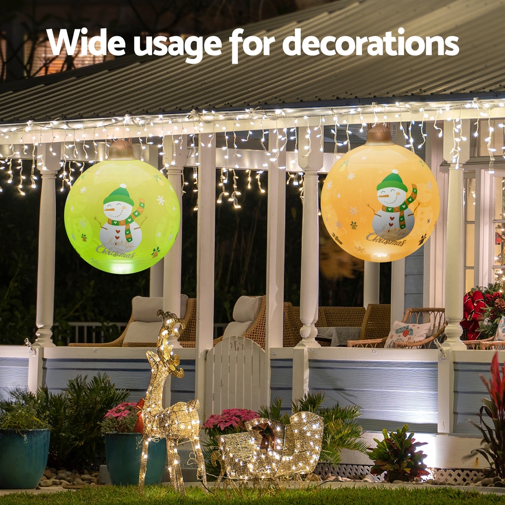XMAS-INF-BAUBLE-SNOWMAN-GOLD-190820-04 Jingle Jollys Christmas Inflatable Ball 60cm Led Illuminated Snowman Xmas Decor - Image 5