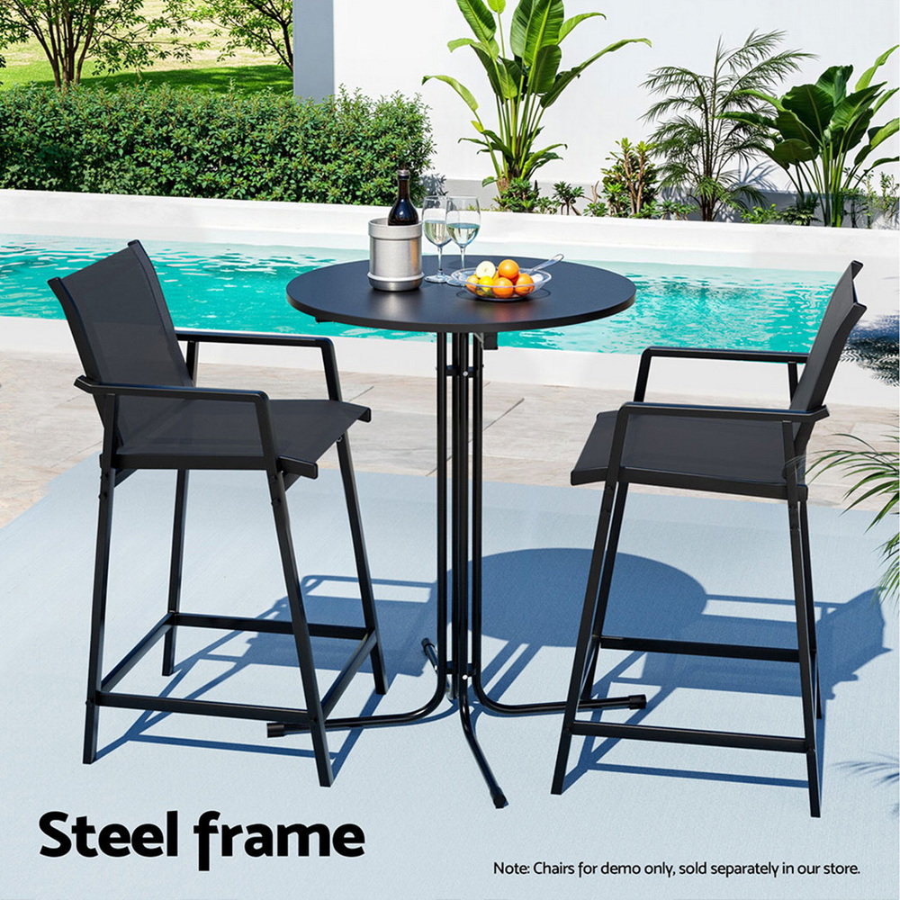 FF-TABLE-SL-BK-202508211842-05 Gardeon Outdoor Bar Table Round Folding Desk Top 109cm Patio Furniture Black - Image 6