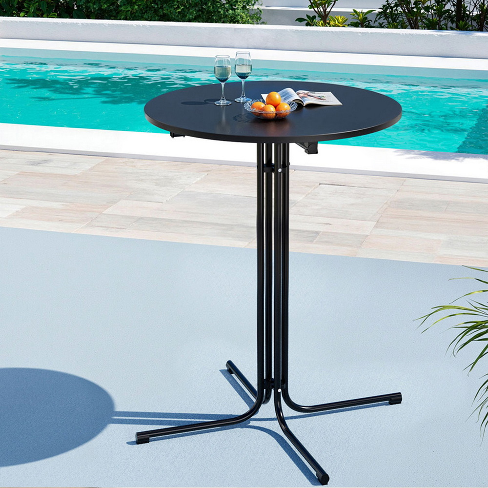 FF-TABLE-SL-BK-202508211842-06 Gardeon Outdoor Bar Table Round Folding Desk Top 109cm Patio Furniture Black - Image 7