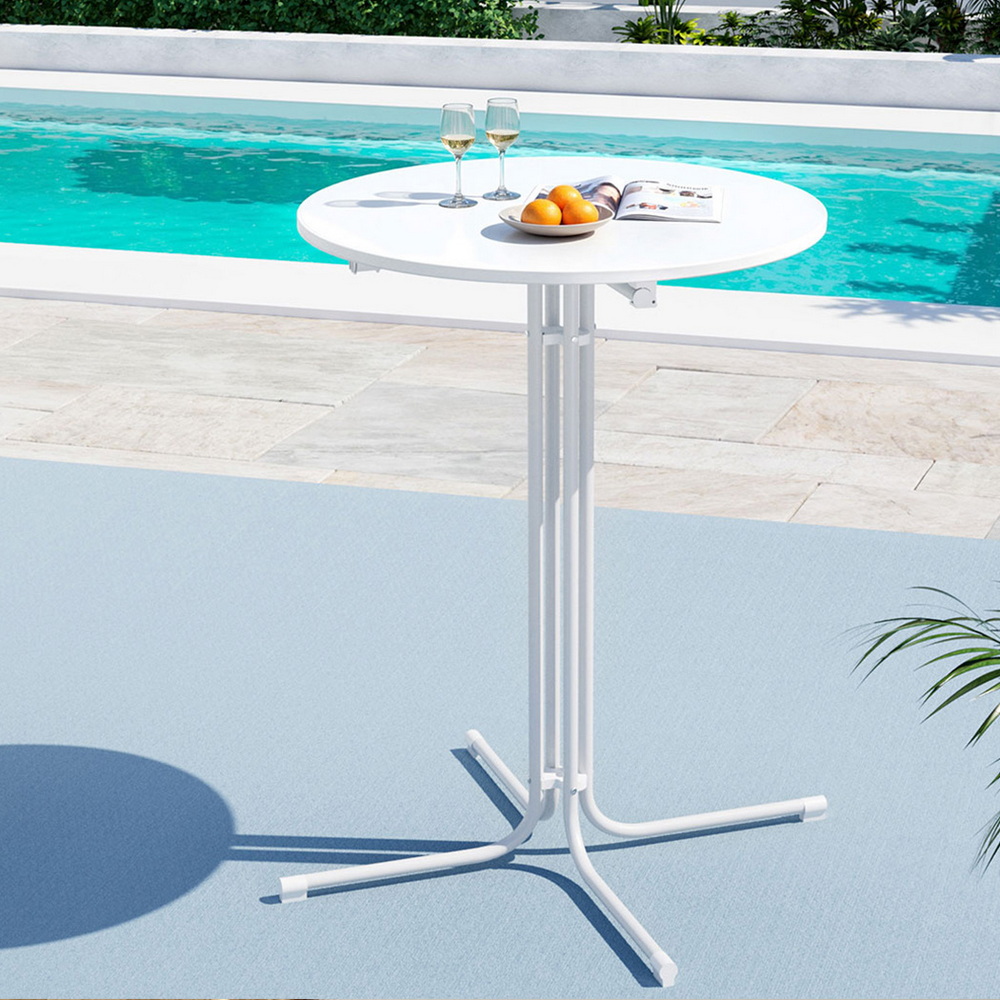 FF-TABLE-SL-WH-202508211842-06 Gardeon Outdoor Bar Table Round Folding Desk Top 109cm Patio Furniture White - Image 7