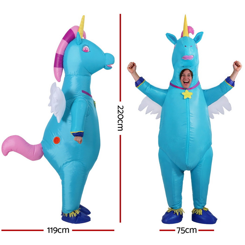 HALO-INF-UNIBL-202508111552-01 Inflatable Unicorn Costume Adult Suit Blow Up Party Fancy Dress Halloween Cosplay - Image 2