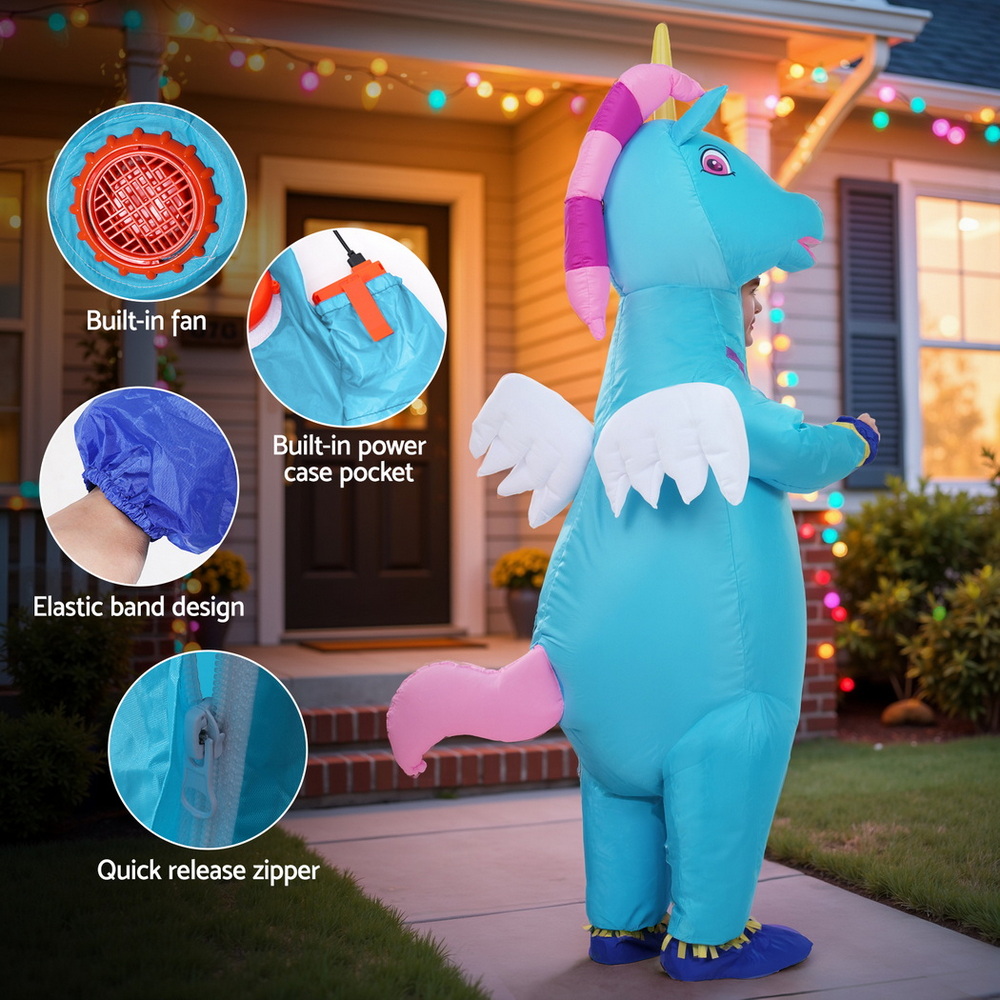 HALO-INF-UNIBL-202508111552-04 Inflatable Unicorn Costume Adult Suit Blow Up Party Fancy Dress Halloween Cosplay - Image 5