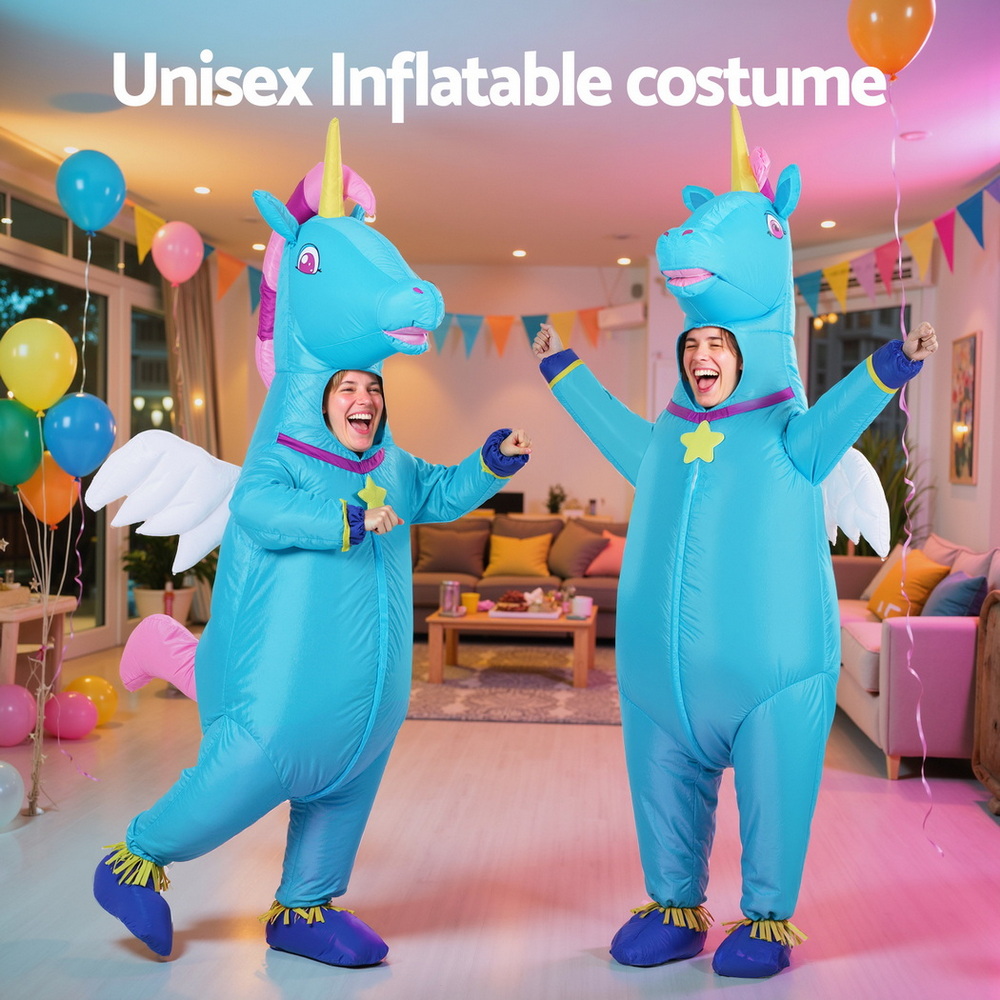 HALO-INF-UNIBL-202508111552-05 Inflatable Unicorn Costume Adult Suit Blow Up Party Fancy Dress Halloween Cosplay - Image 6