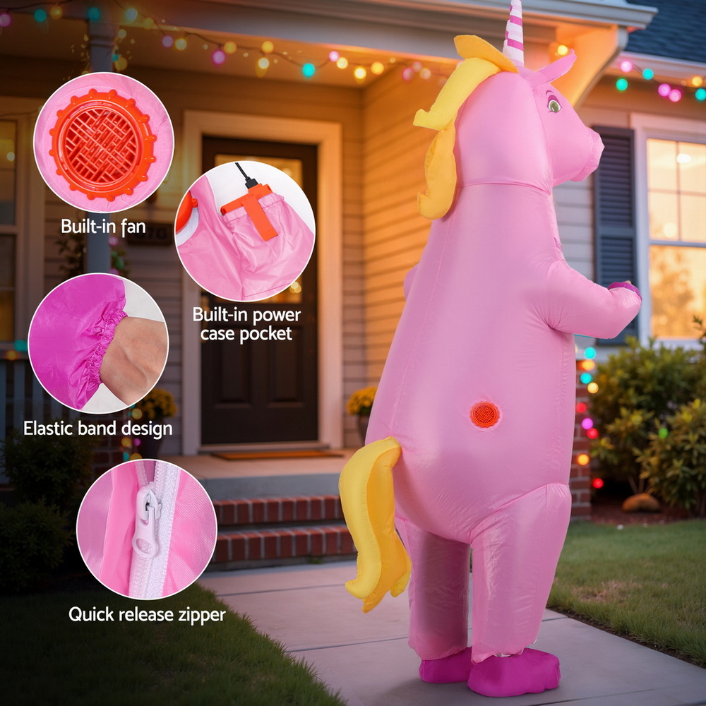 HALO-INF-UNIPK-202508111553-04 Inflatable Unicorn Costume Adult Suit Blow Up Party Fancy Dress Halloween Cosplay - Image 5