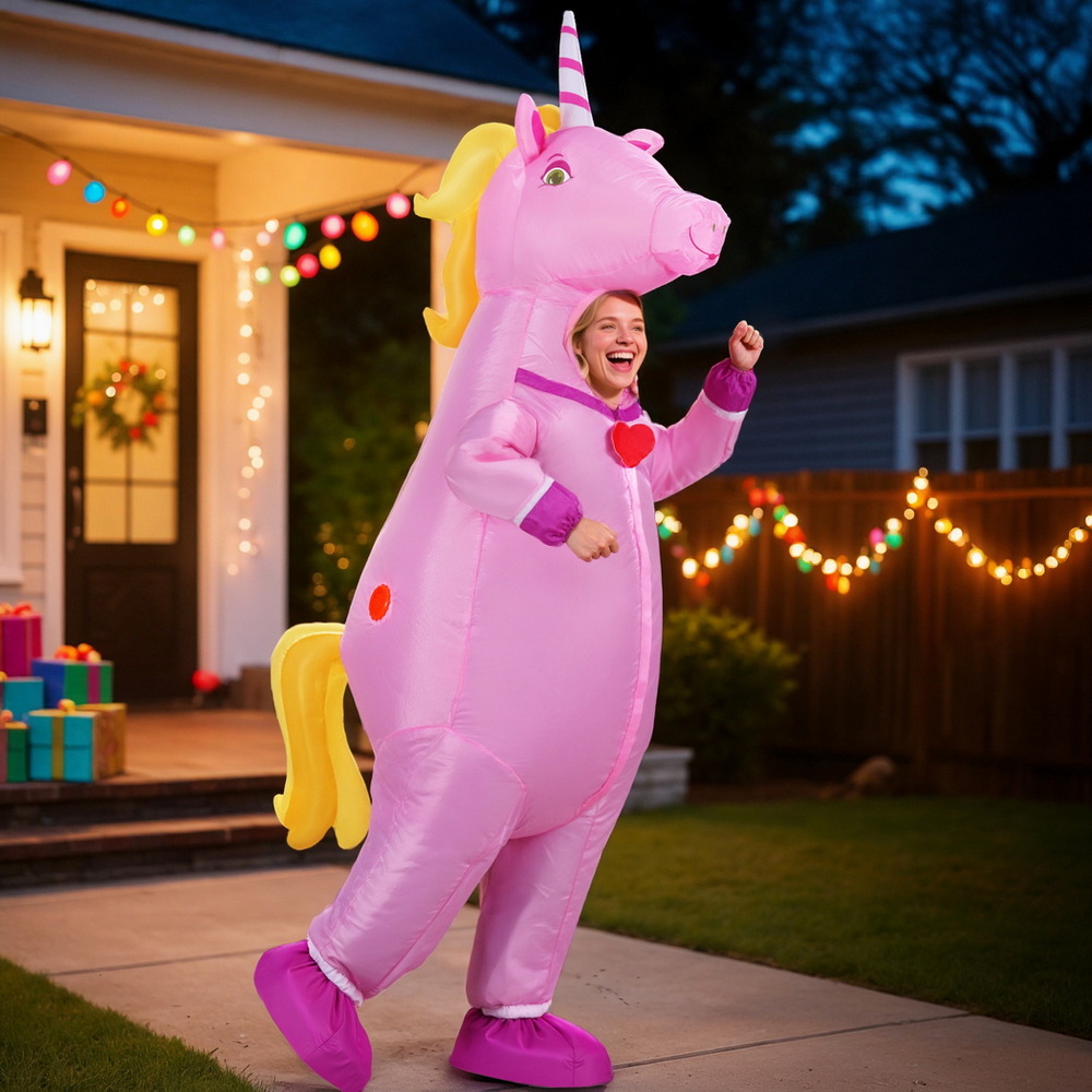 HALO-INF-UNIPK-202508111553-06 Inflatable Unicorn Costume Adult Suit Blow Up Party Fancy Dress Halloween Cosplay - Image 7