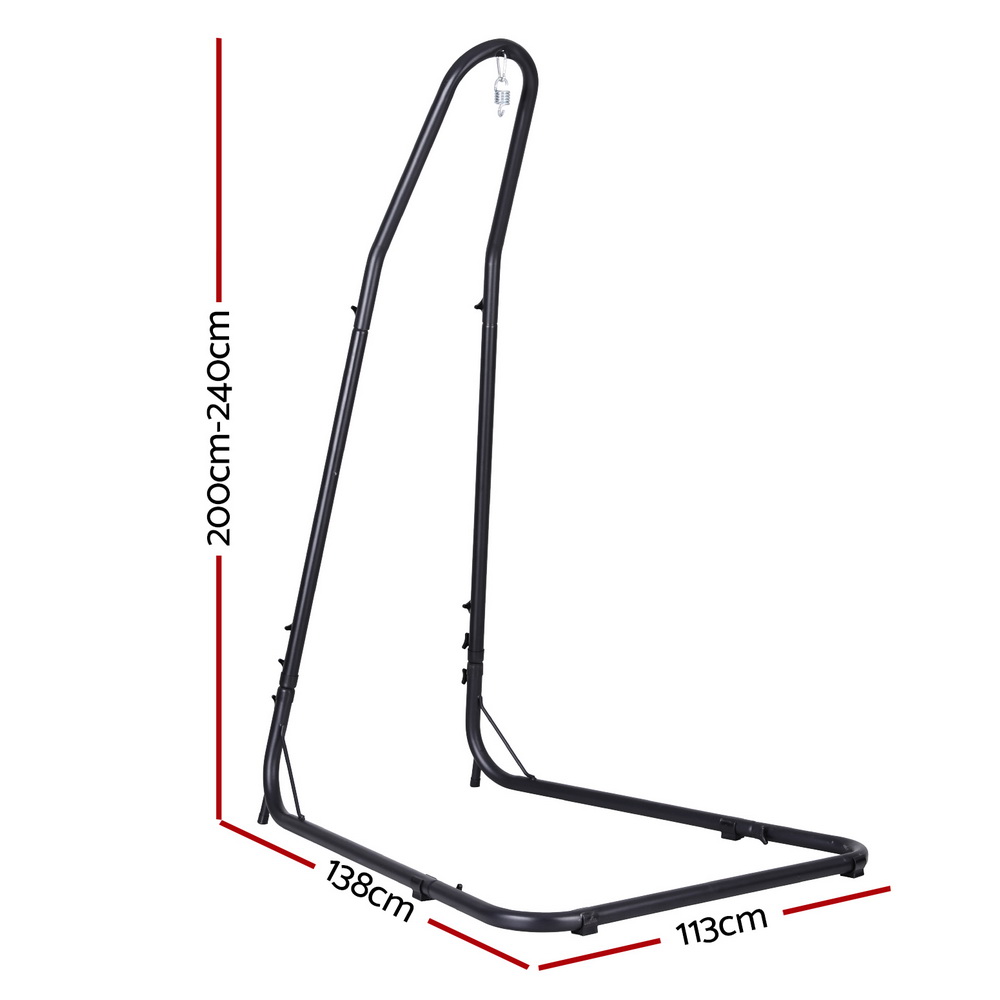 HM-CHAIR-STAND-A-202507181434-01 Gardeon Hammock Chair Stand Heavy Duty Steel Frame Black - Image 2