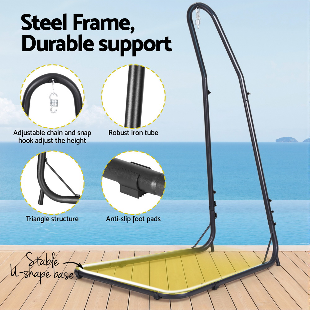 HM-CHAIR-STAND-A-202507181434-03 Gardeon Hammock Chair Stand Heavy Duty Steel Frame Black - Image 4