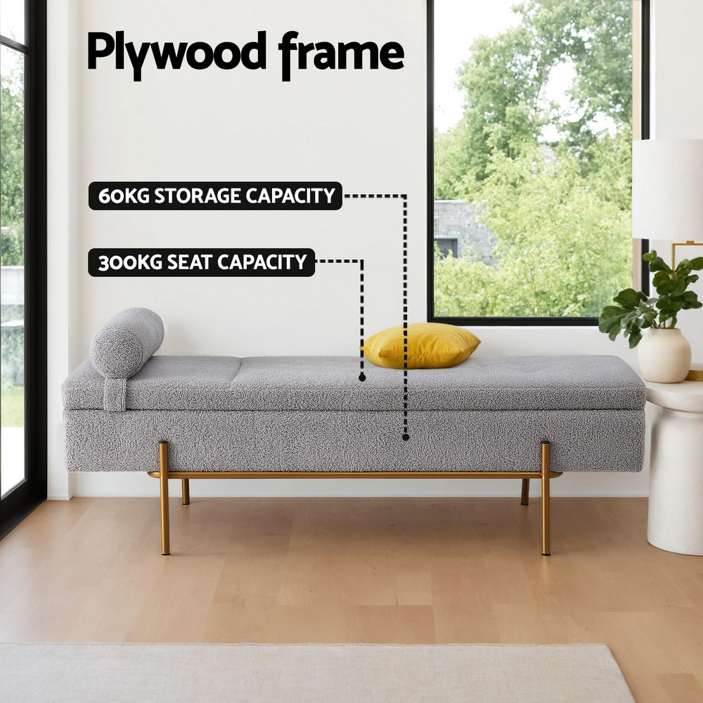 OTM-RTA-05-PLW-GY-202508252134-03 Artiss Storage Ottoman Bed 140cm Pillow Foot Stool - Image 4