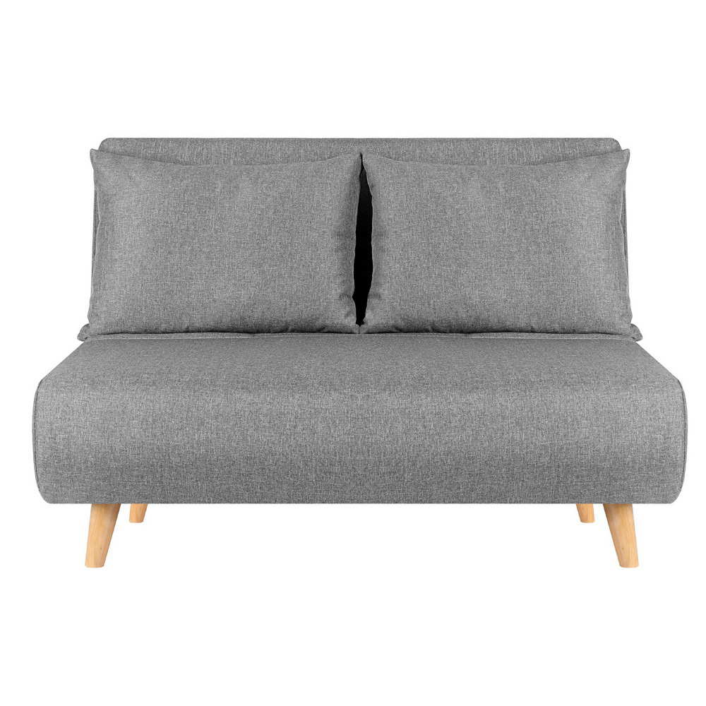 SBED-E-FLD01-2S-GY-202507101420-02 Artiss Sofa Bed 2 Seater Convertible Couch Recliner Lounge Chair Linen - Image 3