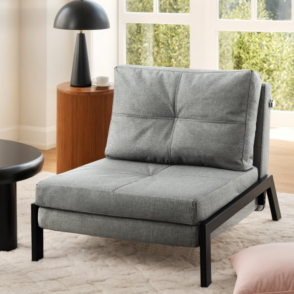 SBED-E-FLD02-1S-GY-202507181430-06 Artiss Sofa Bed Folding Convertible Couch Recliner Lounge Chair - Image 7