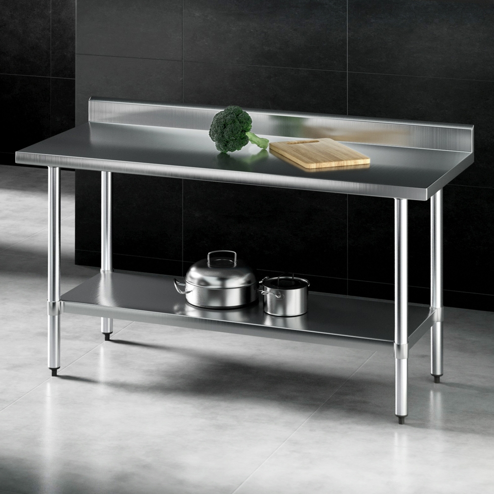 SSKB-430S-59H-202507221511-06 Cefito Stainless Steel  Kitchen  Bench w/ Splashback 1500x600MM 430 - Image 7