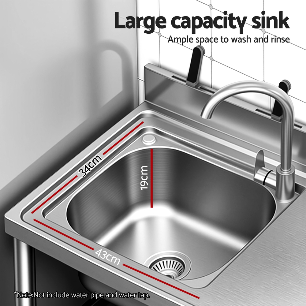 SSKB-B-SINK-L120-202508291328-04 Cefito Stainless Steel Kitchen Bench Work Table with Sink Splashback 120cm - Image 5
