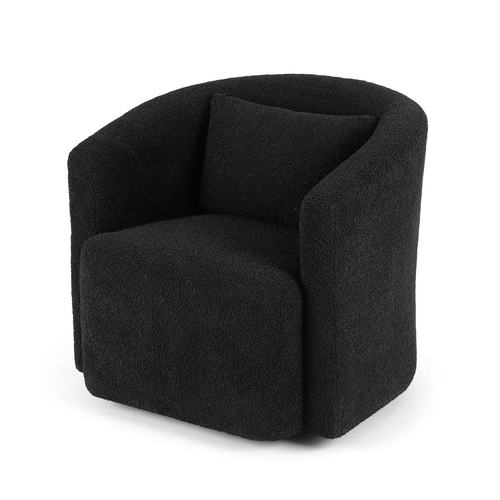 UPHO-B-ARM10-SWL-BK-202509291426-06 Artiss Round Swivel Armchair Sherpa Fleece Black - Image 7