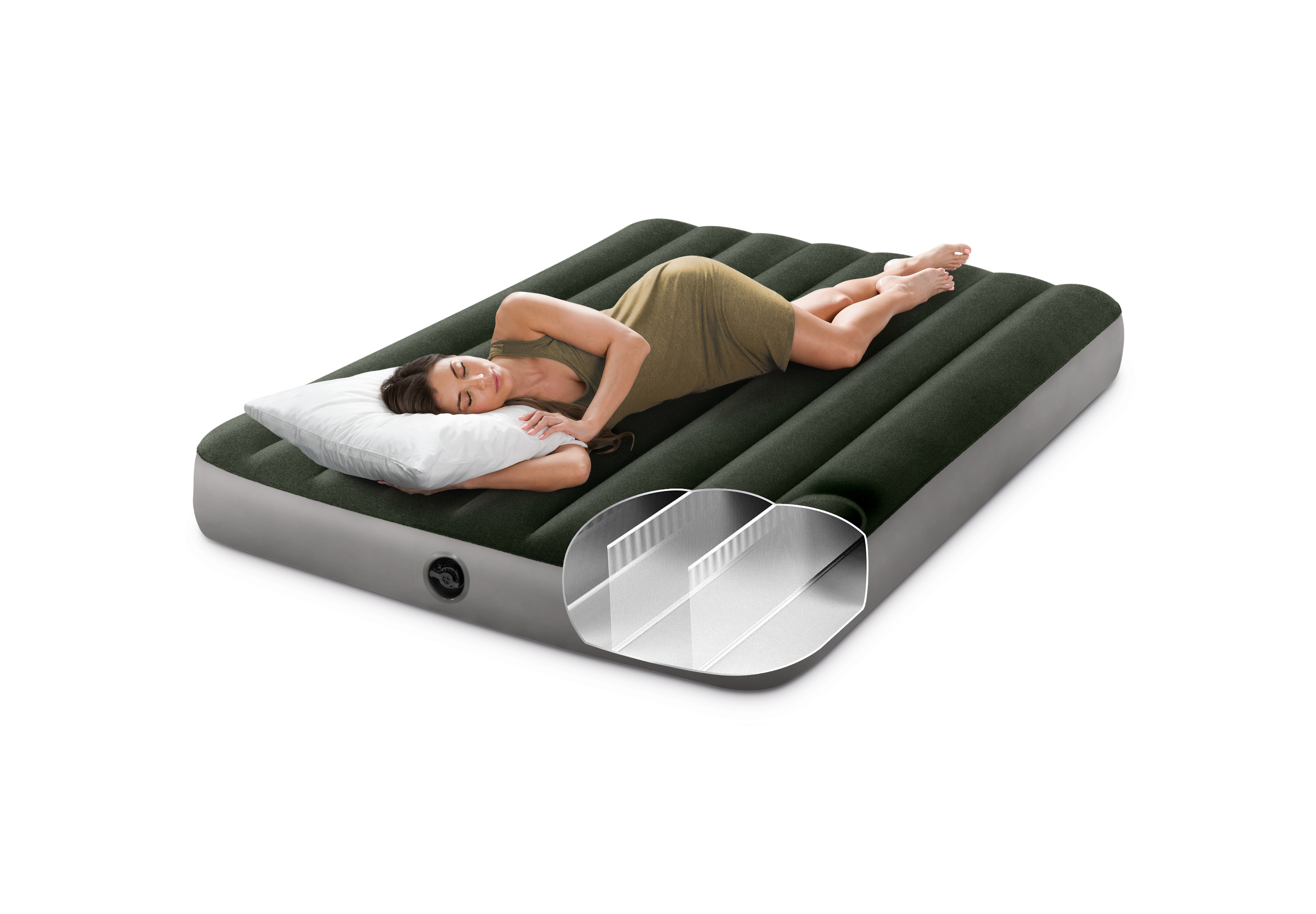 V1032-IXDOWNYDOUBLE_64762-202508201035-01 INTEX Double Dura-Beam� Standard Downy Air Mattress 10" w/ Built-In Foot Pump - Image 2