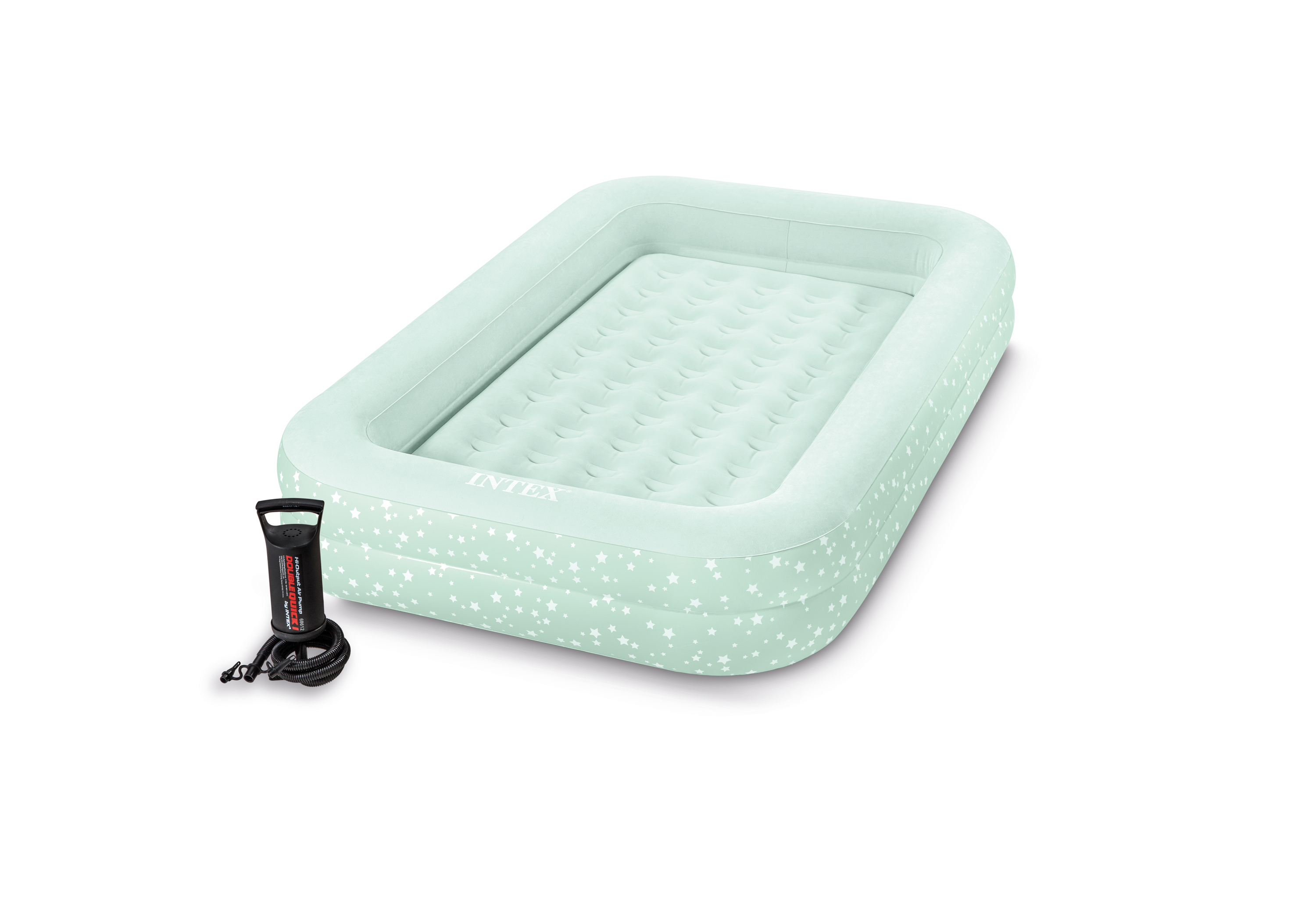 V1032-IXKIDZBED-66810-202508200940-02 Intex Kidz Inflatable Travel Bed set with Hand Pump - Stars. Great for Travel 66810 - Image 3