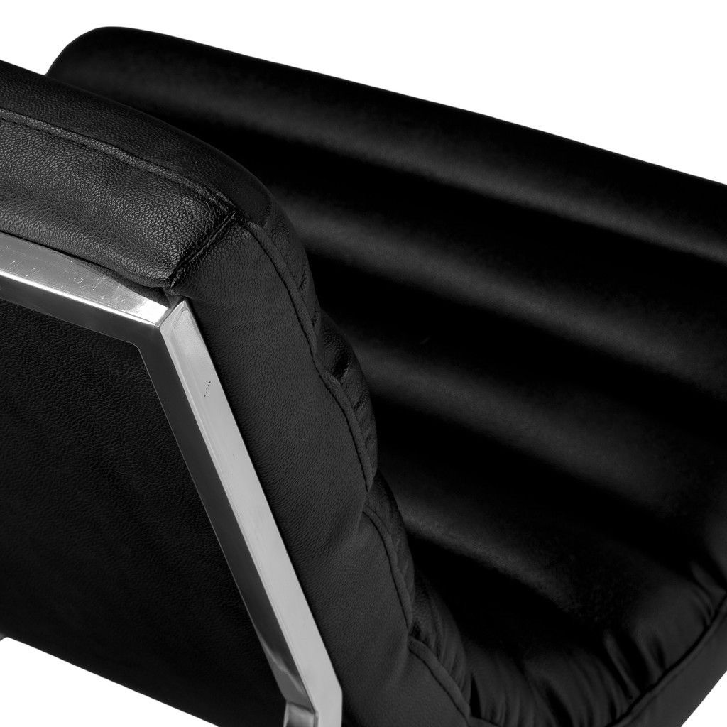 V1041-JMC-1059BLACK-202507151055-02 Caviar Bonded Leather & Steel Lounge Accent Chair in Black - Image 3