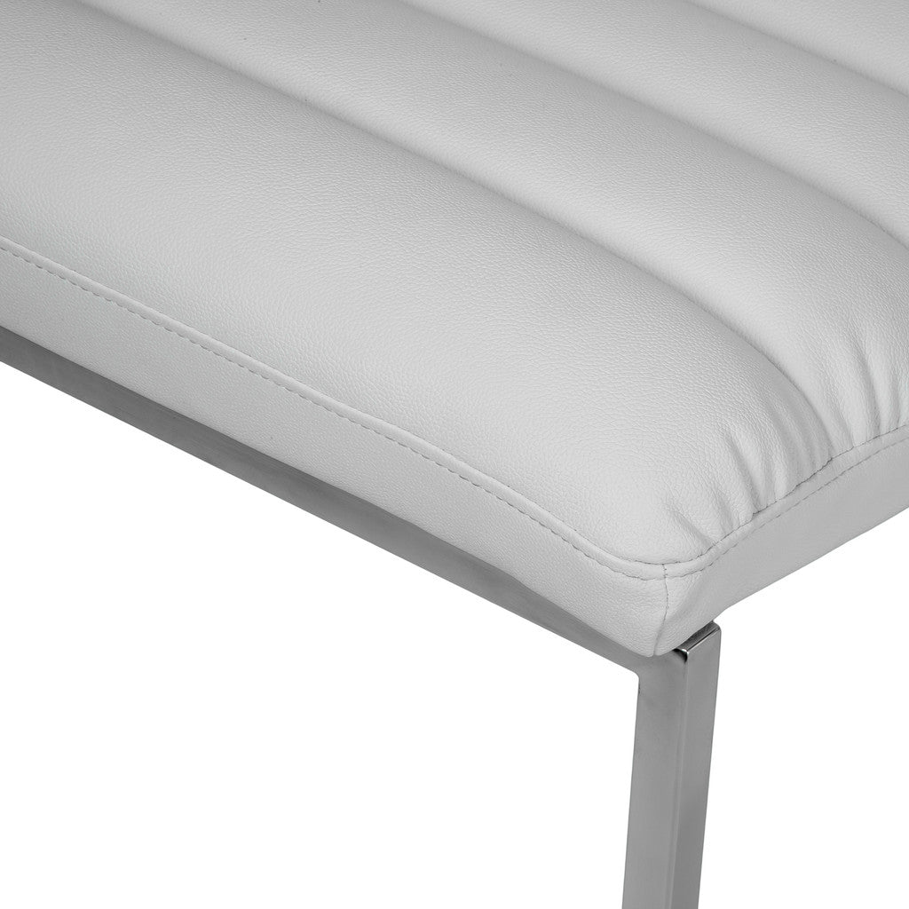 V1041-JMC-1059WHITE-202507151055-02 Caviar Bonded Leather & Steel Lounge Accent Chair in White - Image 3