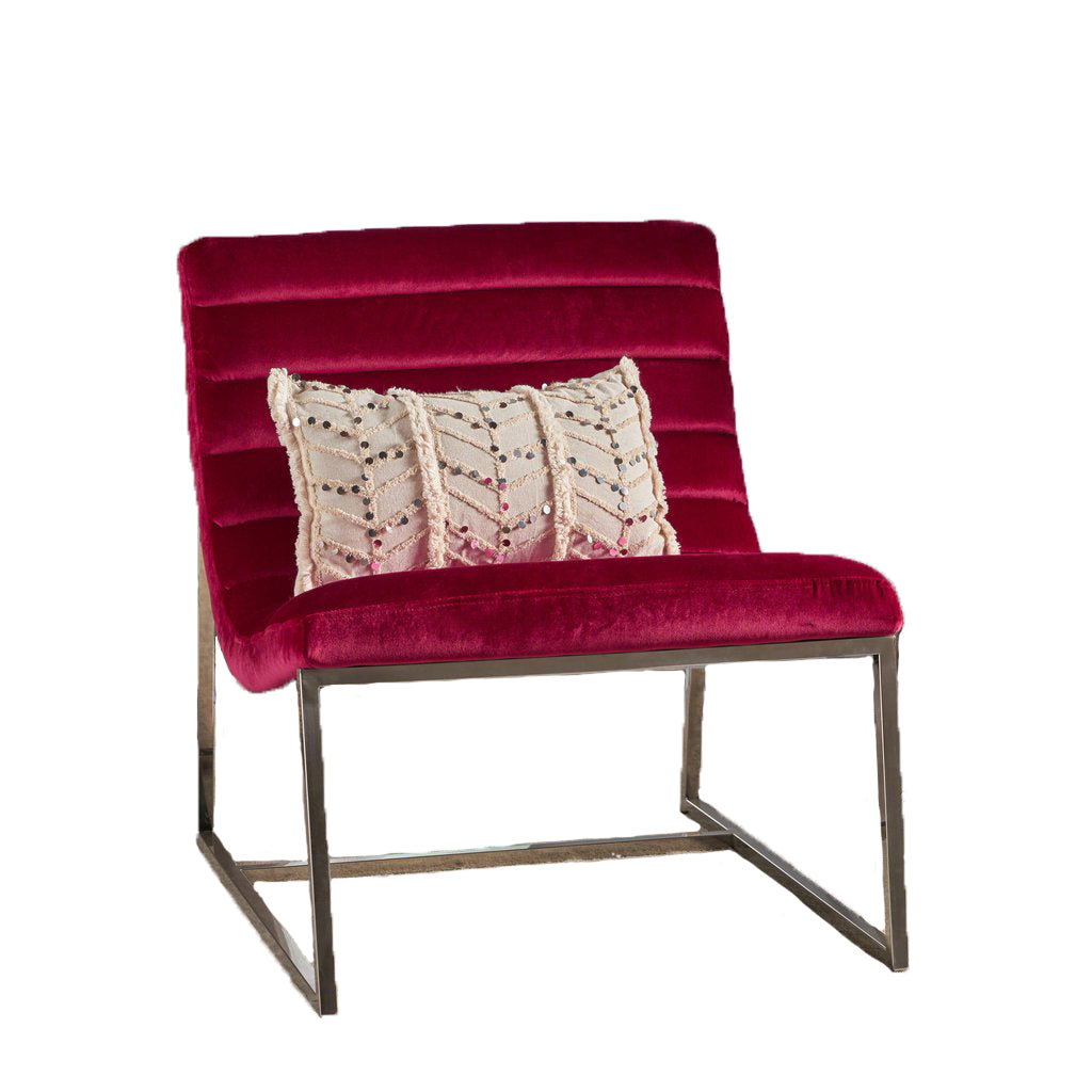 V1041-JMC-1060GARNET-202507151056-04 Glorie Garnet/Red Velvet Sofa Accent Chair ArmChair - Image 5