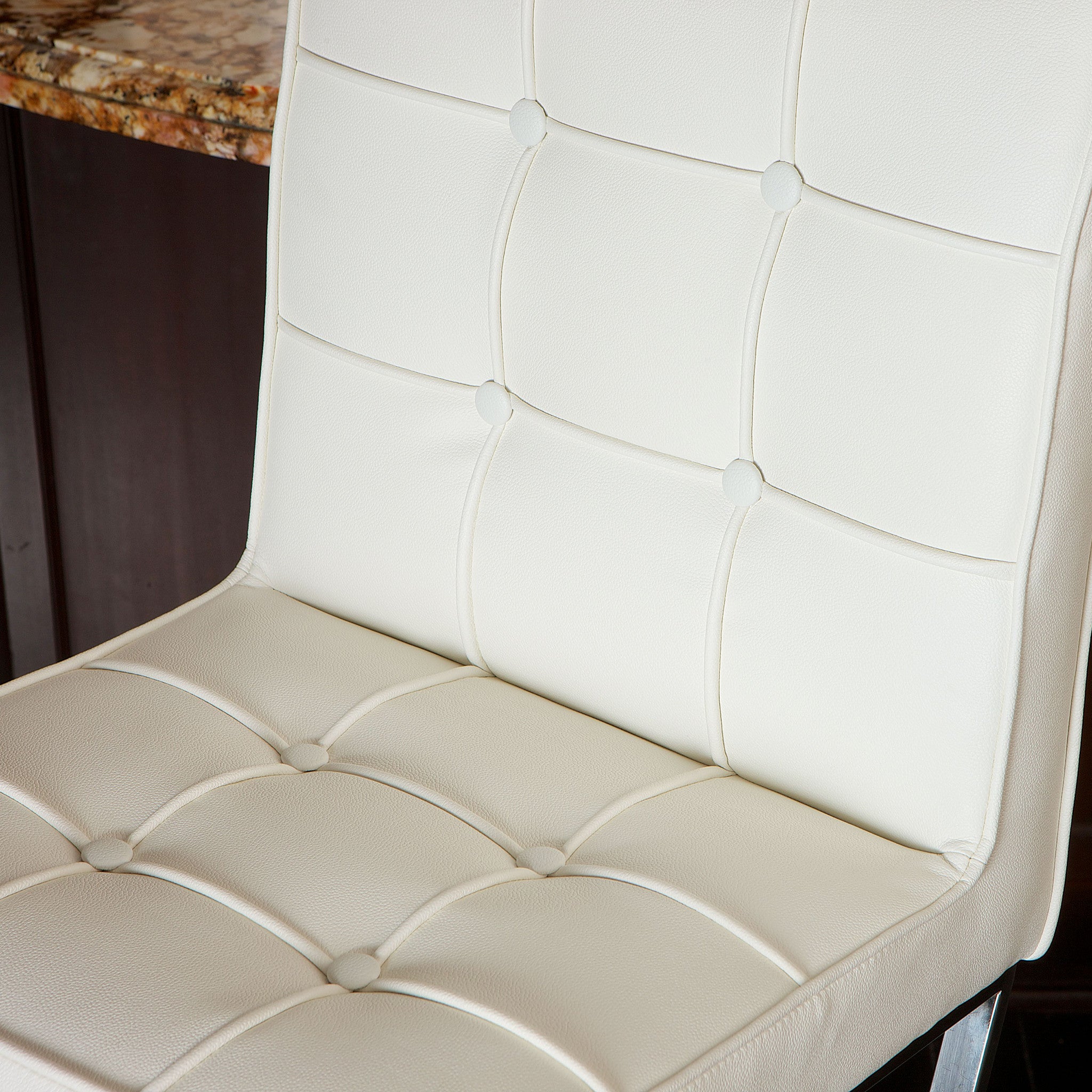 V1041-JMC-1083WHITE-202507151105-01 Pandora Bonded Leather & Steel Bar Stool in White - Image 2