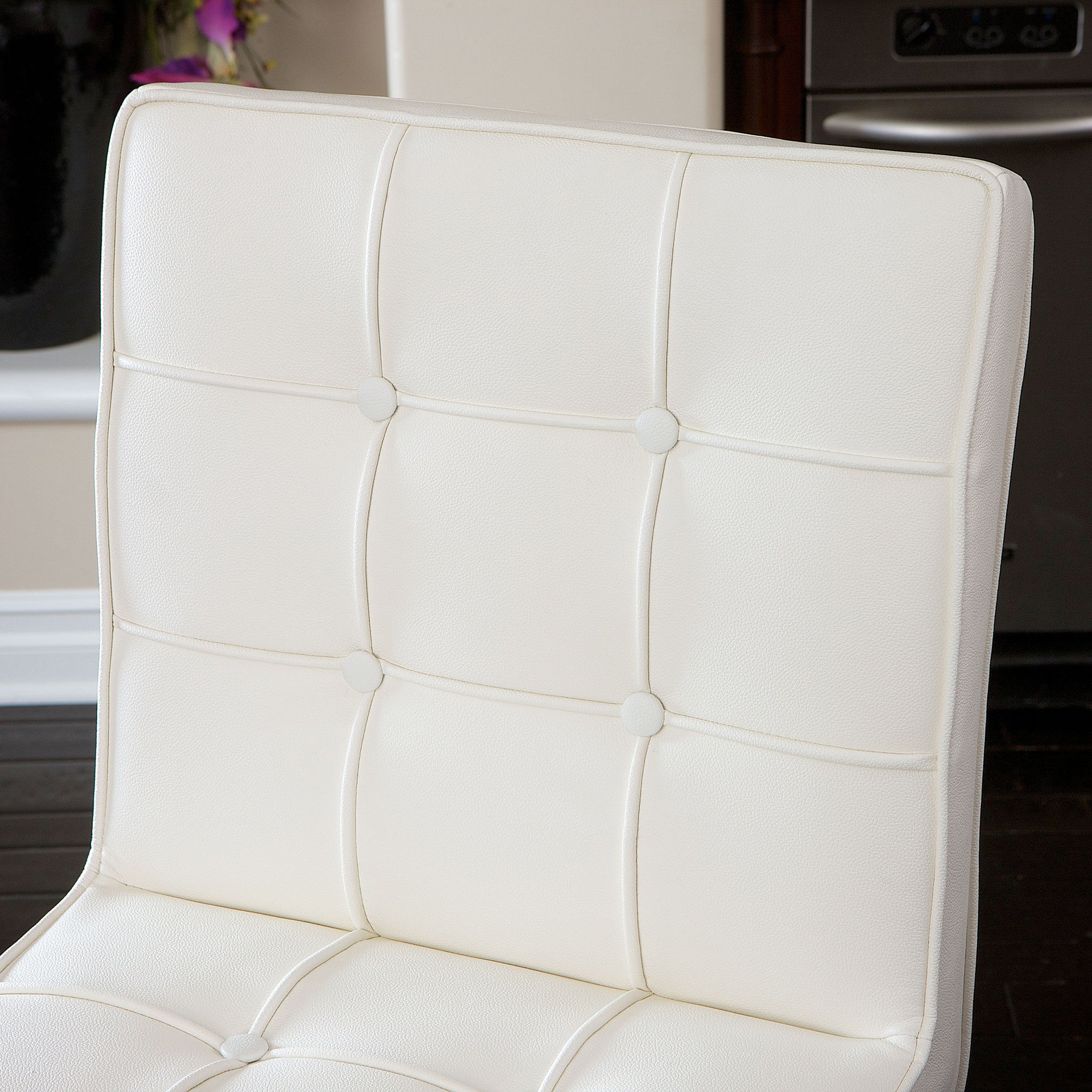 V1041-JMC-1083WHITE-202507151105-02 Pandora Bonded Leather & Steel Bar Stool in White - Image 3