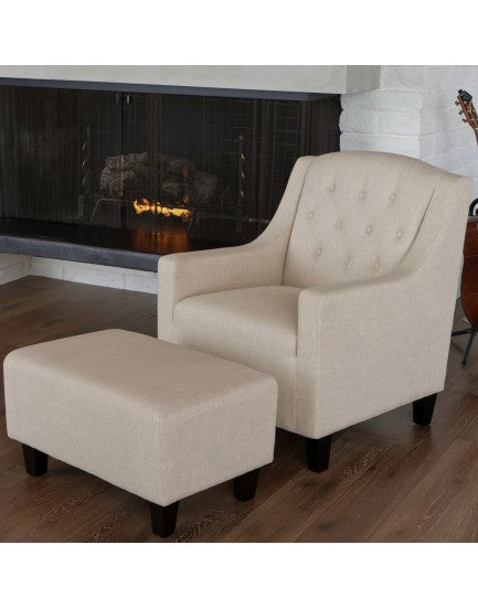 V1041-JSF-5007BEGIE-202507151106-03 Canberra Fabric Armchair & Ottoman in Begie  Linen - Image 4