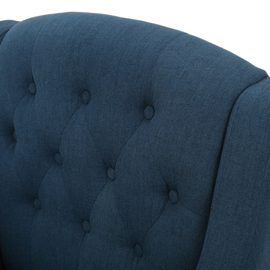 V1041-JSF-5007DARKBLUE-202507151106-04 Canberra Linen Fabric Tufted Armchair in Dark Blue - Image 5