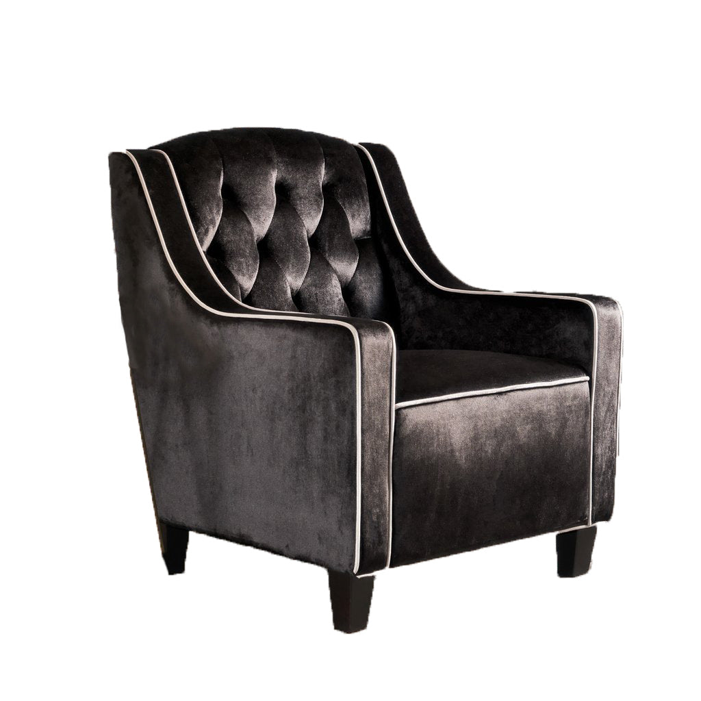 V1041-JSF-5034BLACK-202507151110-04 Lara Two Tone Tufted Black New Velvet Club Armchair - Image 5