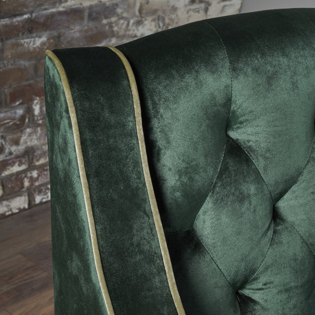 V1041-JSF-5034EMERALD-202507151110-01 Lara Two Tone Tufted Emerald New Velvet Club Armchair - Image 2