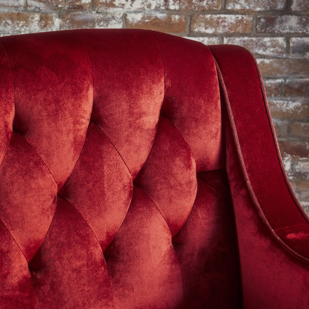 V1041-JSF-5034GARNET-202507151111-02 Lara Two Tone Tufted Garnet New Velvet Club Armchair - Image 3