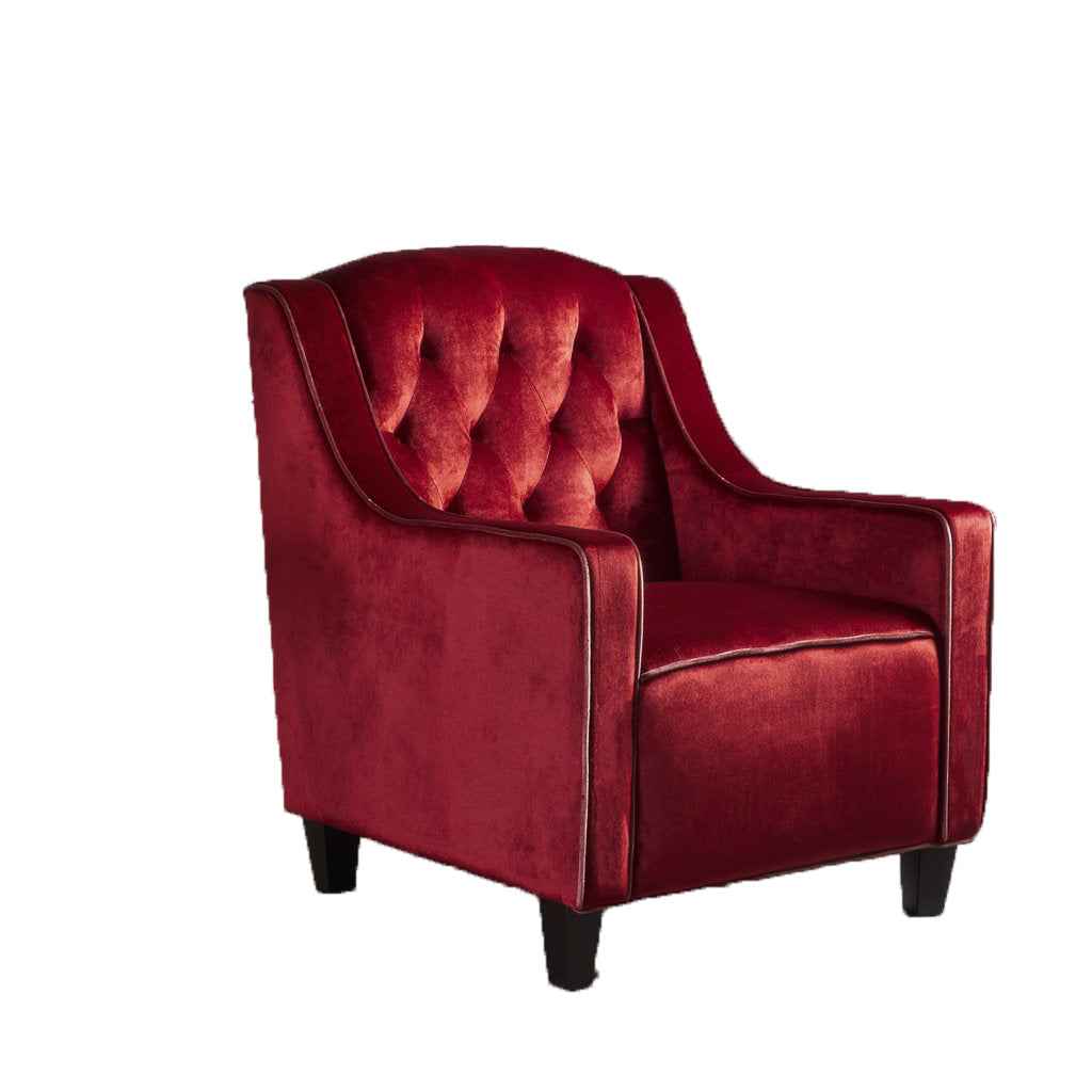 V1041-JSF-5034GARNET-202507151111-03 Lara Two Tone Tufted Garnet New Velvet Club Armchair - Image 4