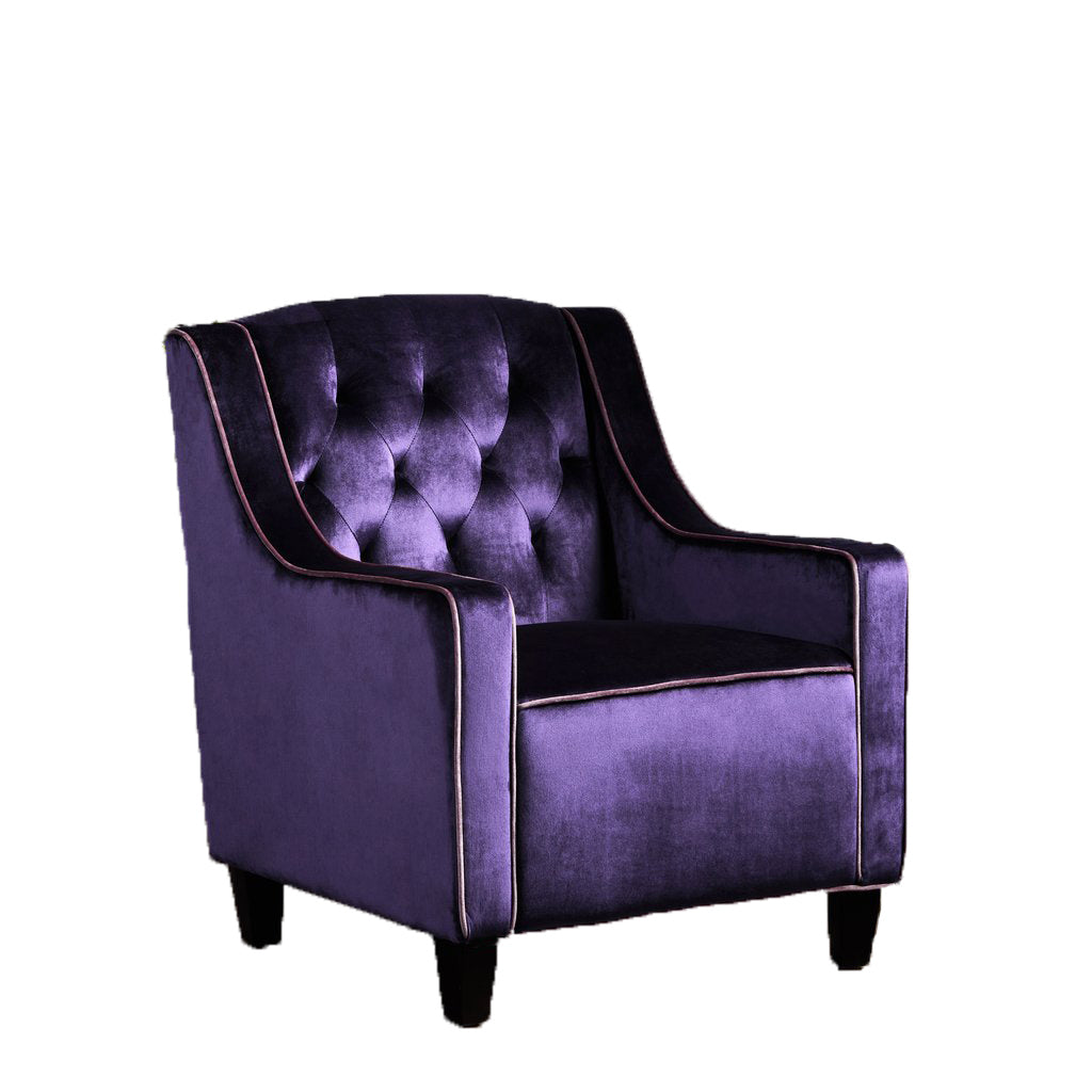 V1041-JSF-5034PLUM-202507151111-01 Lara Two Tone Tufted Plum New Velvet Club Armchair - Image 2