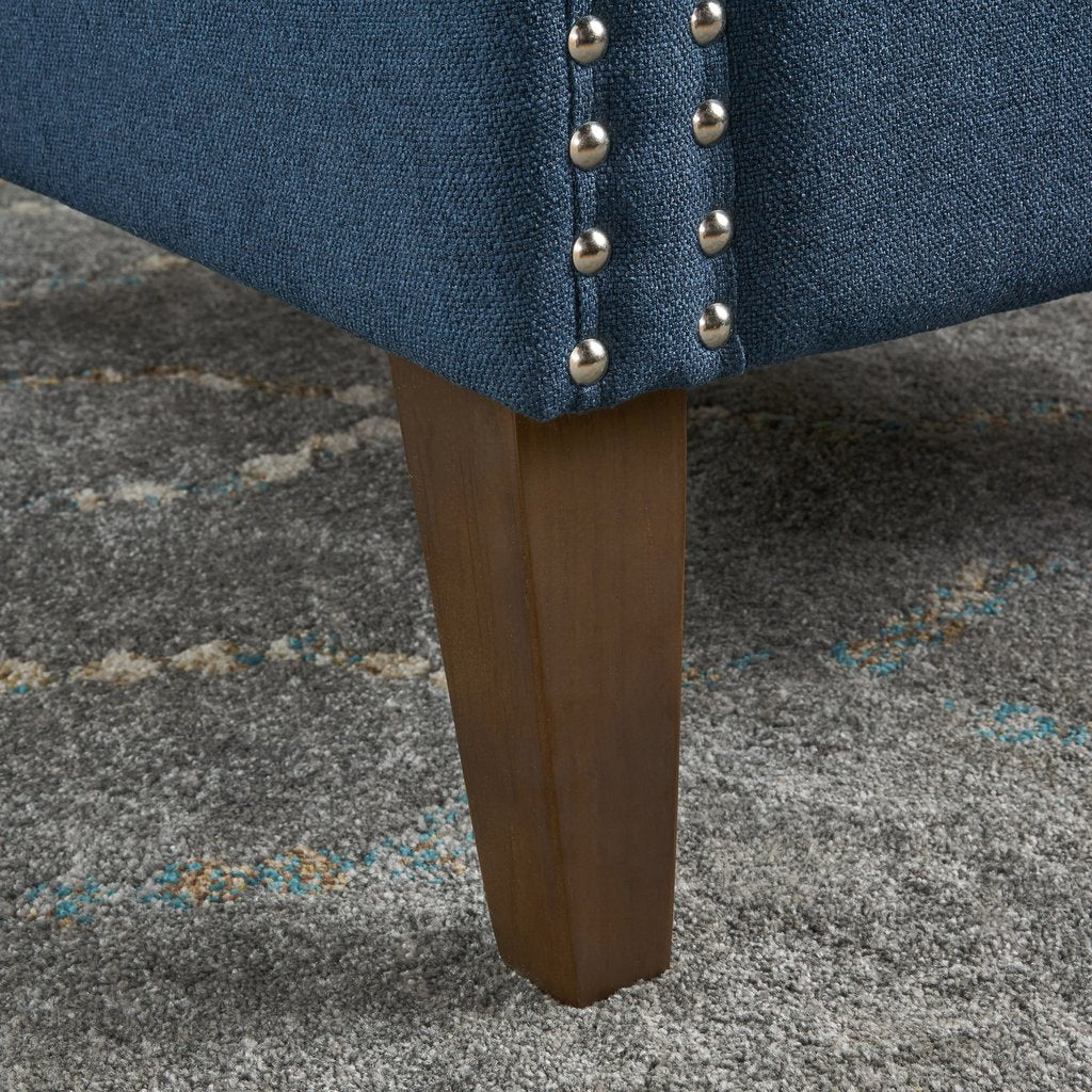 V1041-JSF-5061DARKBLUE-202507151111-02 Cecilia Classic Studded Dark Blue Wingback Club Armchair - Image 3