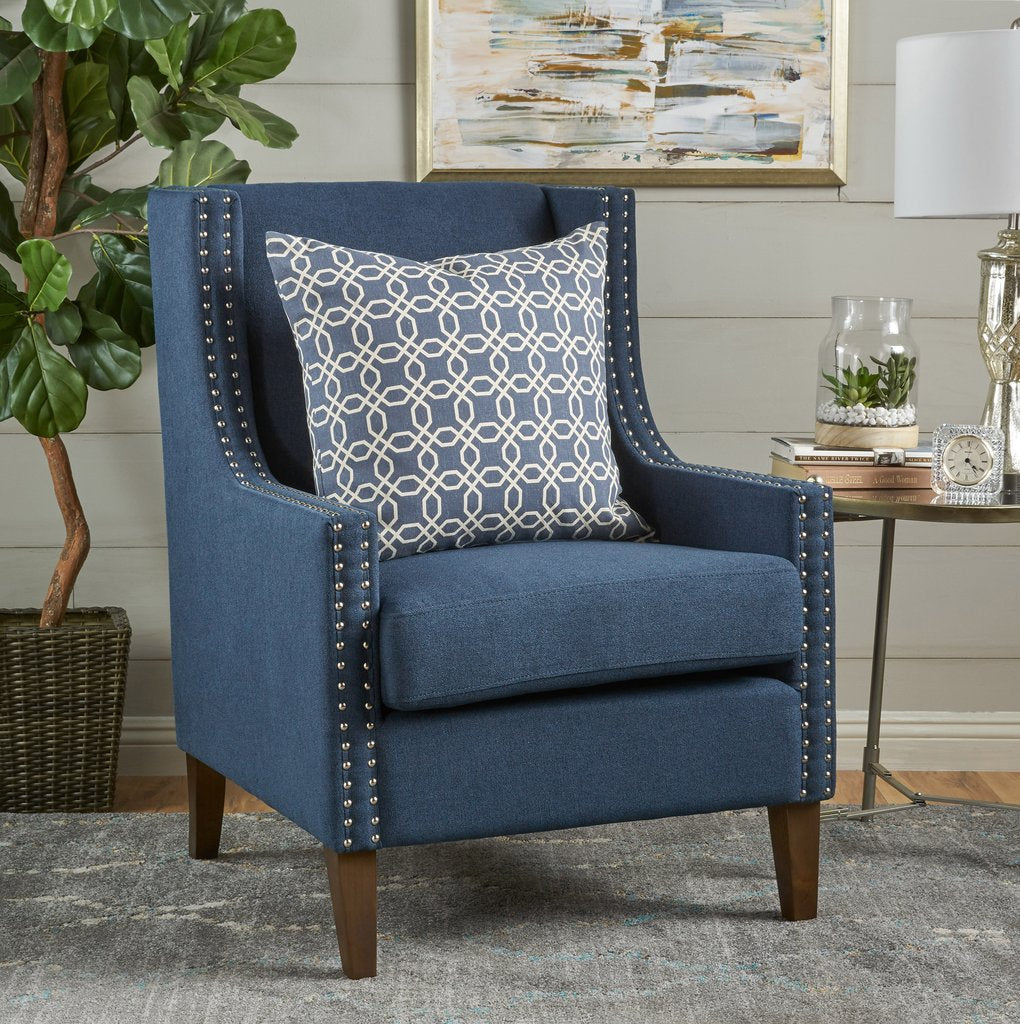 V1041-JSF-5061DARKBLUE-202507151111-03 Cecilia Classic Studded Dark Blue Wingback Club Armchair - Image 4