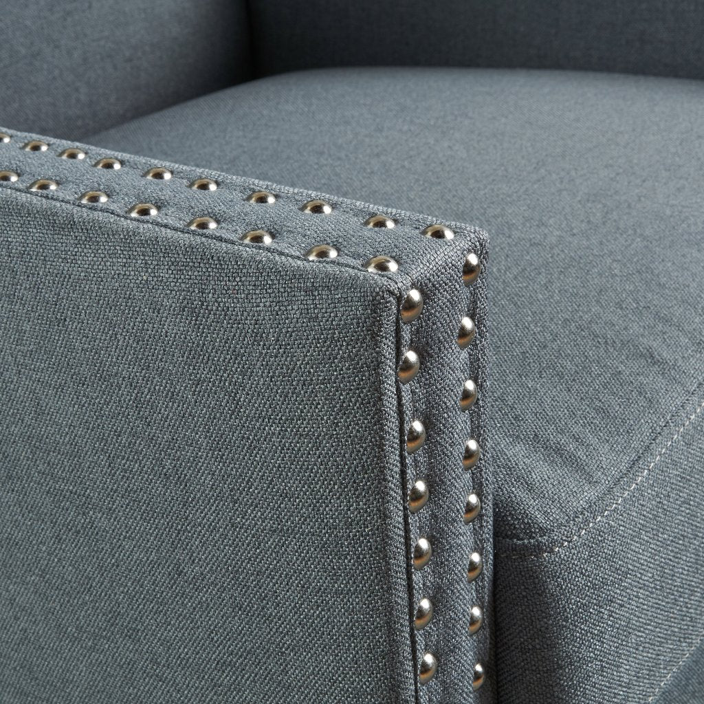V1041-JSF-5061LIGHTGREY-202507151111-02 Cecilia Classic Studded Light Grey Wingback Club Armchair - Image 3
