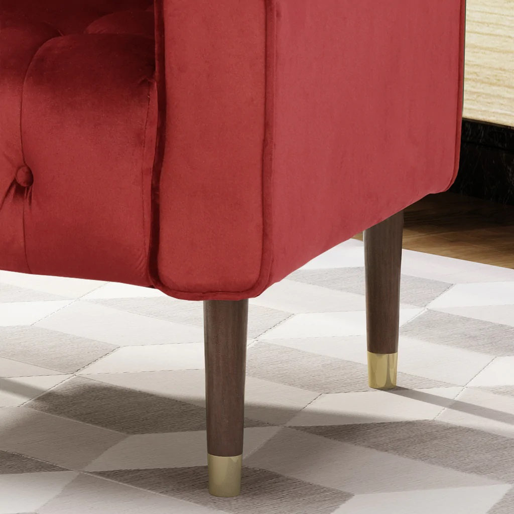 V1041-JSF-5108-1GARNET-202507151111-01 Lewisham Garnet Tufted Velvet Armchair - Image 2