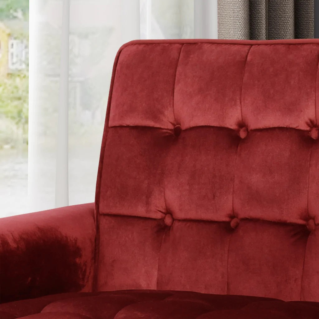 V1041-JSF-5108-1GARNET-202507151111-02 Lewisham Garnet Tufted Velvet Armchair - Image 3