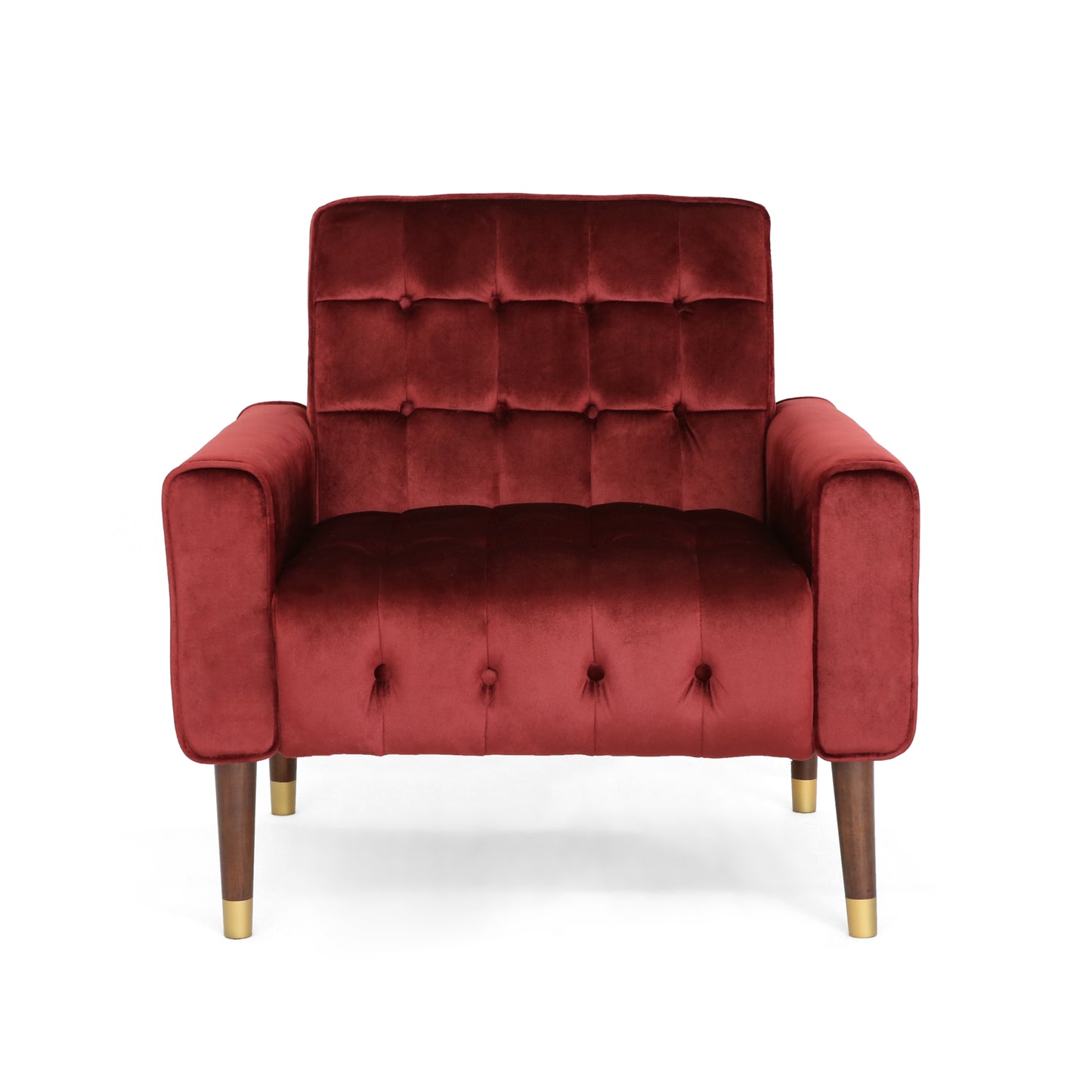 V1041-JSF-5108-1GARNET-202507151111-03 Lewisham Garnet Tufted Velvet Armchair - Image 4