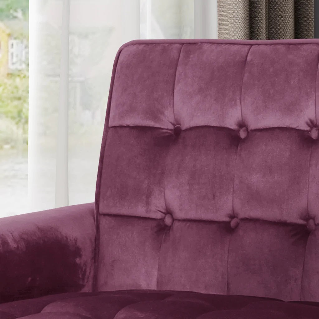 V1041-JSF-5108-1RAISIN-202507151111-01 Lewisham Raisin Tufted Velvet Armchair - Image 2