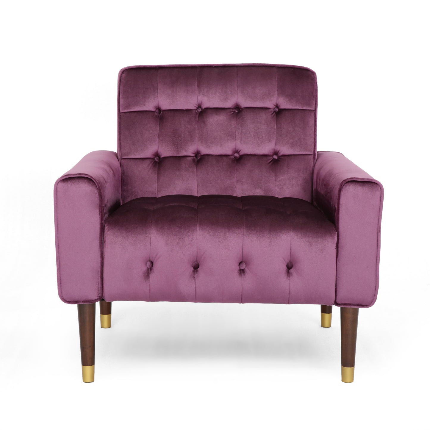V1041-JSF-5108-1RAISIN-202507151111-03 Lewisham Raisin Tufted Velvet Armchair - Image 4