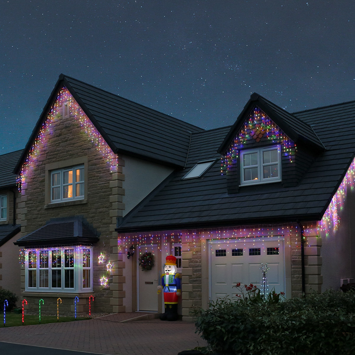 V1060-IC1200M-202508141925-00 Samland 36M 1200 Led Icicle Light for Christmas Decoration in Multi Colour - Image 1