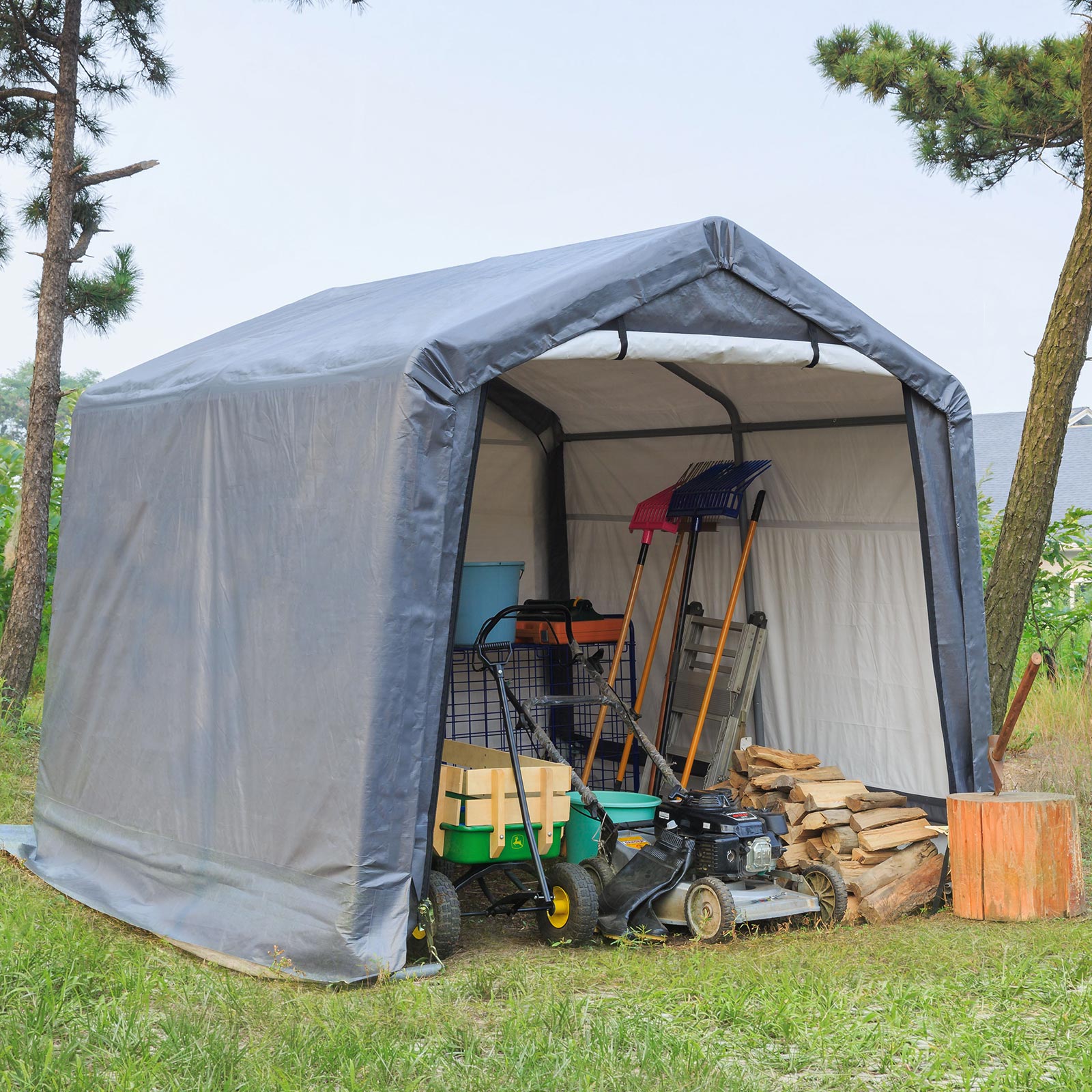 V1060-RC0808-202508141953-01 Samland Replacement Cover Kit for Portable Carport Garage Shed Storage in Size 8X8FT - Image 2