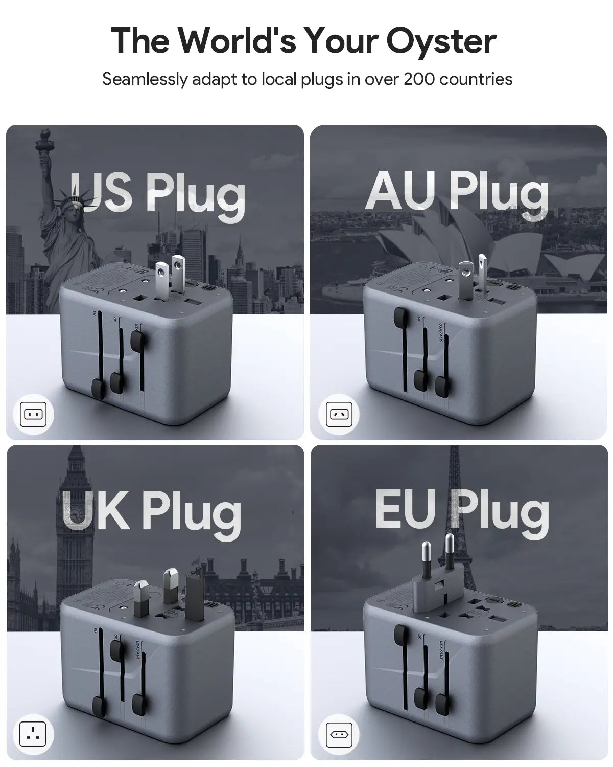 V1089-LLTSN1049853-202509030922-01 Aukey Travel Mate 65W GaN Universal Adapter with USB ports (PA-TA08A) - Image 2