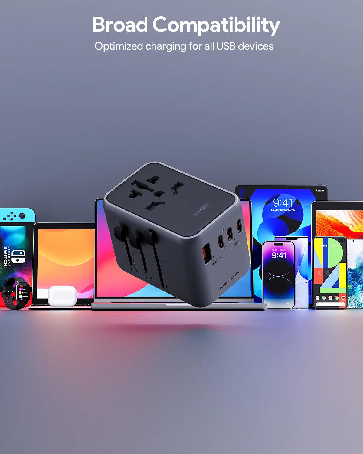 V1089-LLTSN1049853-202509030922-02 Aukey Travel Mate 65W GaN Universal Adapter with USB ports (PA-TA08A) - Image 3