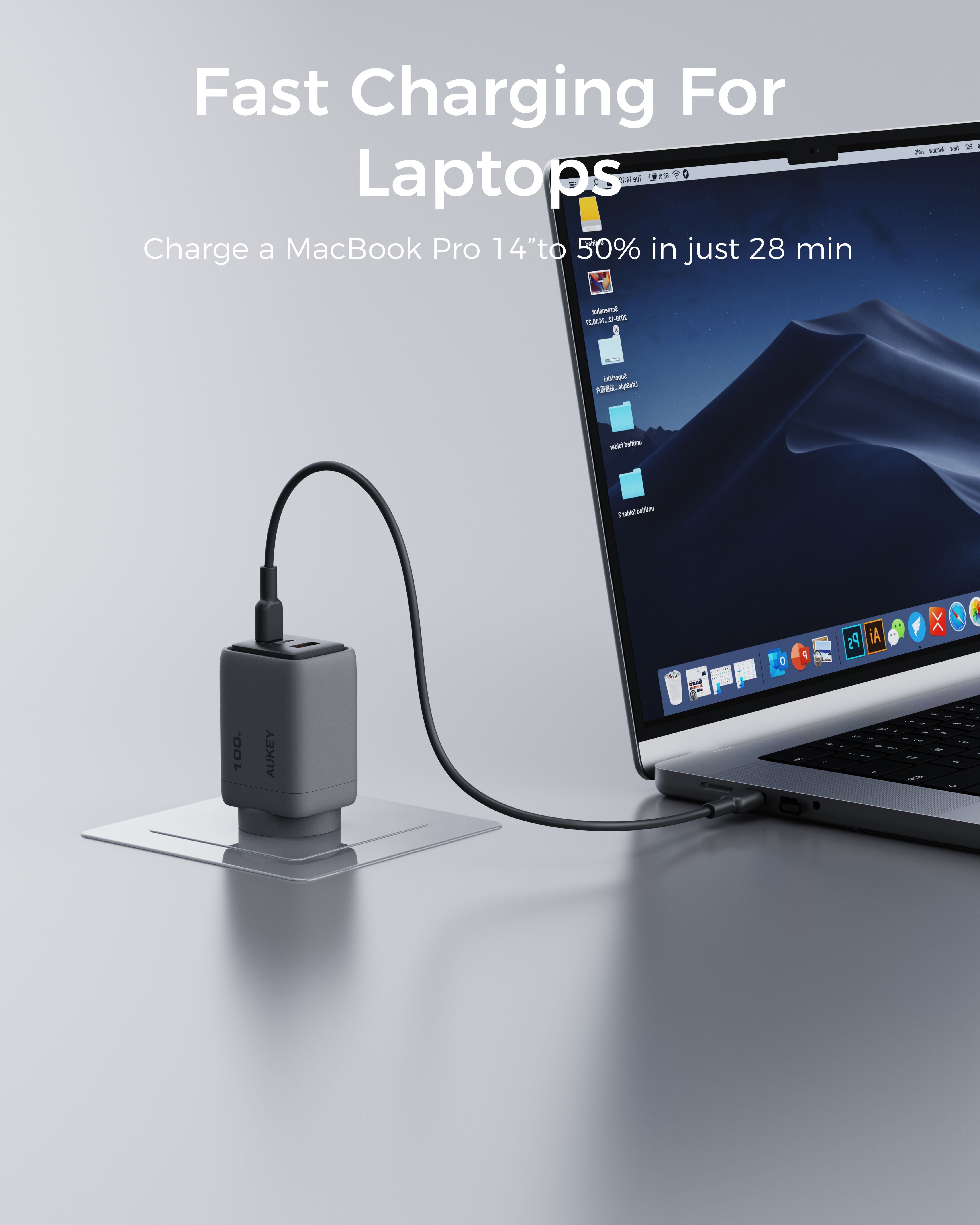 V1089-LLYSAUN1064060-202509030925-02 Aukey Comet 100W PD Fast Wall Charger GaN USB-C with 100W 1.8m USB-C to C Cable (PA-C5) - Image 3