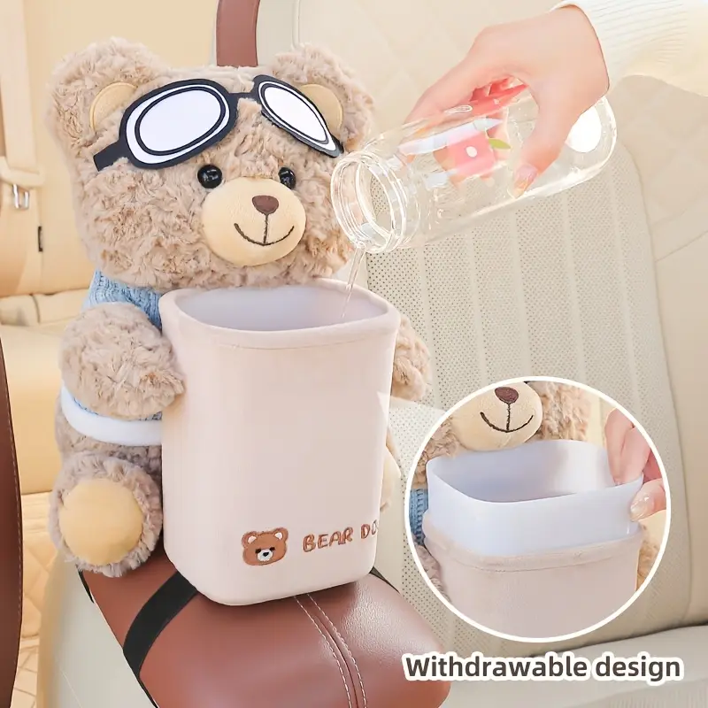 V1105-YALJT-001-202509151449-04 A cute car tissue holder and trash can in one, a creative car storage rack, and a car handrail for storing interior accessories - Image 5