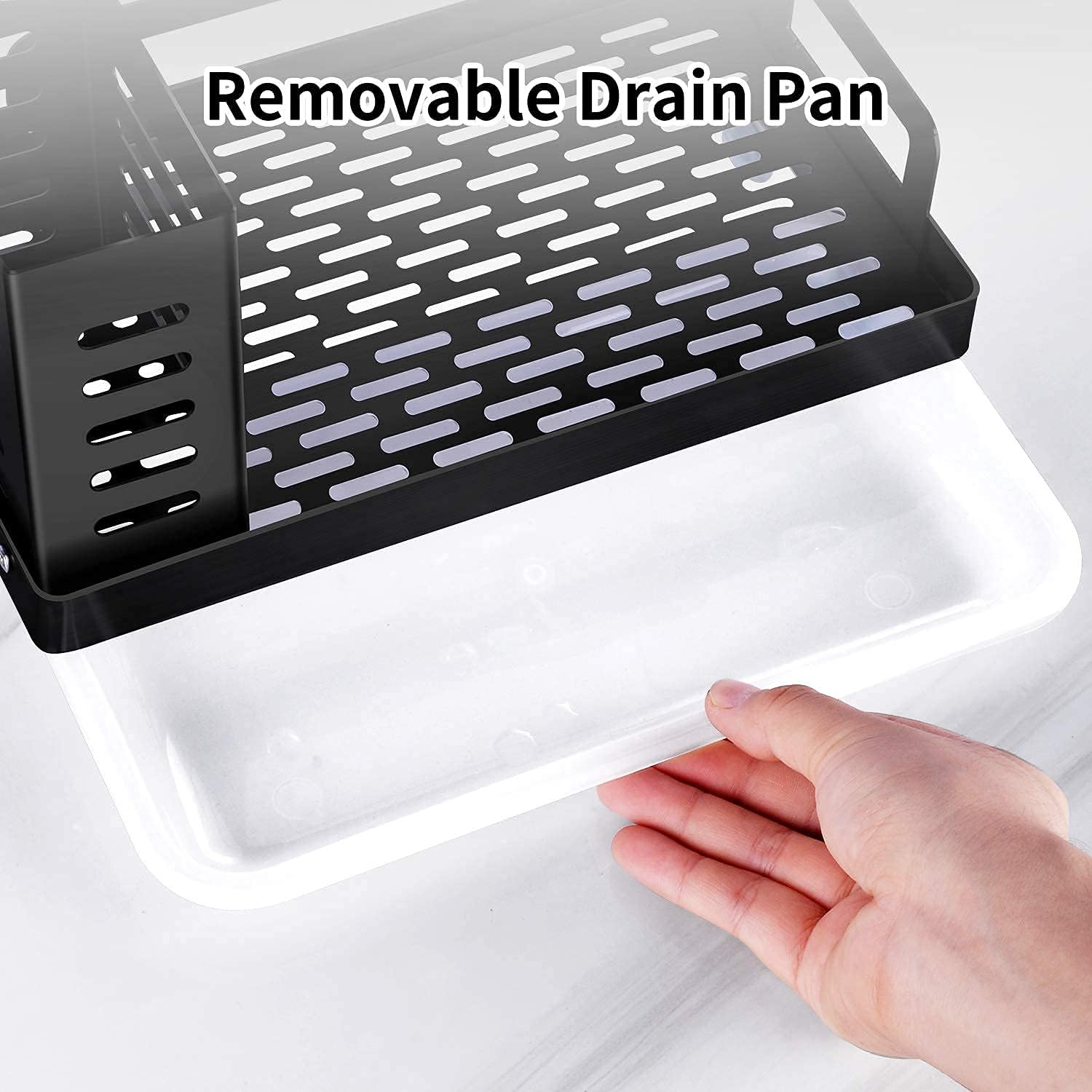 V178-36185-202507301353-06 CARLA HOME Kitchen Sink Caddy Organizer with Sponge, Soap & Brush Storage and Rag Rack, Drain Tray & Utensil Holder - Image 7