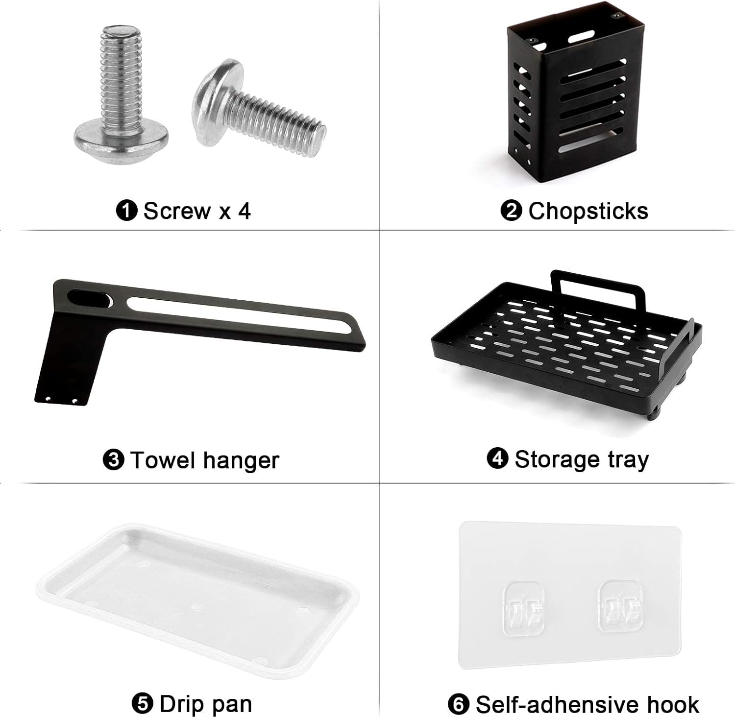 V178-36185-202507301353-07 CARLA HOME Kitchen Sink Caddy Organizer with Sponge, Soap & Brush Storage and Rag Rack, Drain Tray & Utensil Holder - Image 8