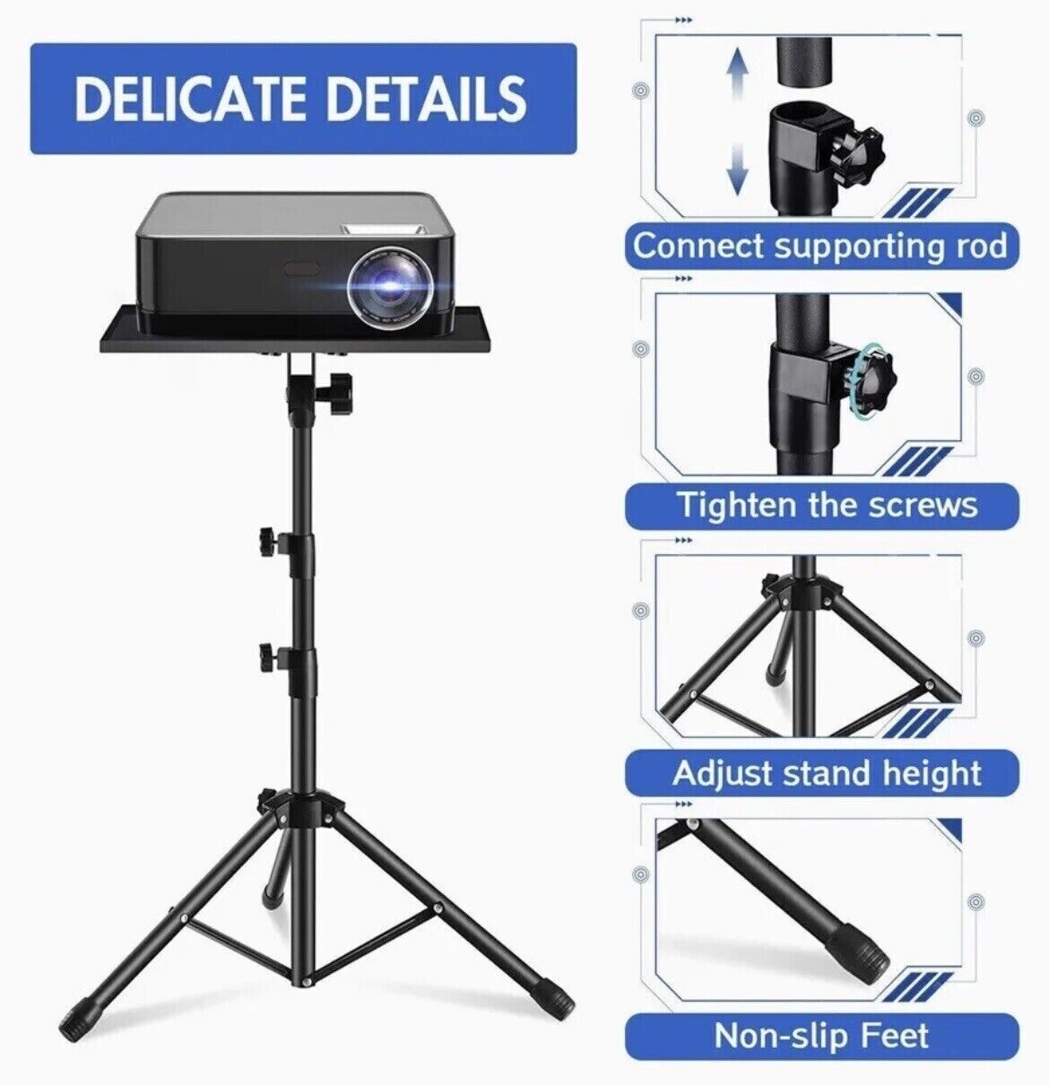 V178-66707-202508050935-03 Adjustable Tripod Stand for Projector & Laptop 22-55 Portable - Image 4