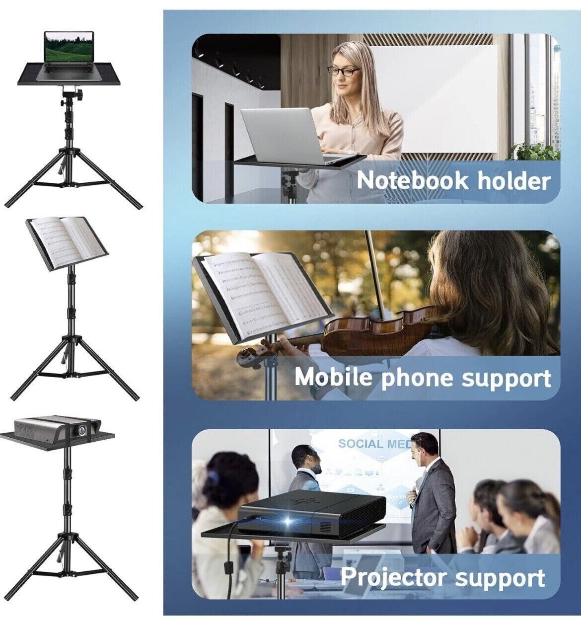 V178-66707-202508050935-07 Adjustable Tripod Stand for Projector & Laptop 22-55 Portable - Image 8